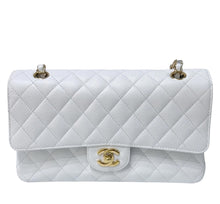 Load image into Gallery viewer, Chanel rare white caviar medium classic double flap, gold hdw 14 series