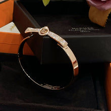 Load image into Gallery viewer, Hermes CDC 18K rose gold bangle with diamonds, SH