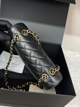 Load image into Gallery viewer, Chanel small black caviar classic flap, gold hdw chip