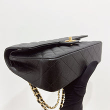 Load image into Gallery viewer, Chanel medium black caviar classic flap, gold hdw 28 series