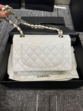 Load image into Gallery viewer, Chanel small white caviar flap, gold hdw