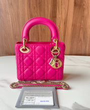 Load image into Gallery viewer, Lady Dior mini in Barbie pink with gold hdw
