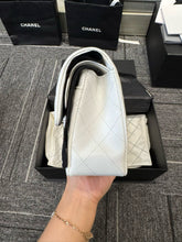 Load image into Gallery viewer, Chanel small white caviar flap, gold hdw