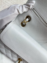 Load image into Gallery viewer, Chanel rare white caviar medium classic double flap, gold hdw 14 series