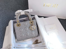 Load image into Gallery viewer, Lady Dior mini pearl grey with gold hdw
