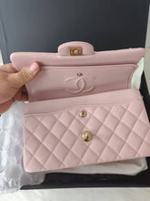 Load image into Gallery viewer, Chanel classic flap small pink 22b caviar with light gold hdw