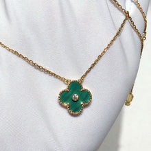 Load image into Gallery viewer, Rare Van Cleef & Arpels (VCA) 2013 rare green malachite diamond holiday pendant, 18k gold