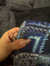 Load image into Gallery viewer, Chanel denim patchwork bag medium with silver hdw