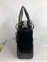 Load image into Gallery viewer, Lady Dior small black patent leather with gold hdw