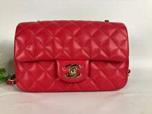 Load image into Gallery viewer, Chanel red / pink mini lambskin, gold hdw
