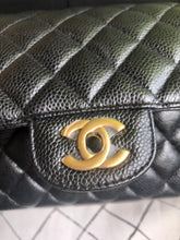 Load image into Gallery viewer, Chanel black caviar medium classic flap, gold hdw