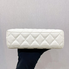 Load image into Gallery viewer, Chanel white Kelly Nano, crinkled shiny calfskin with aged gold hdw