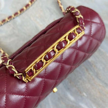 Load image into Gallery viewer, Chanel burgundy red mini 20cm with top handle, gold hdw