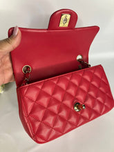 Load image into Gallery viewer, Chanel red / pink mini lambskin, gold hdw