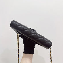 Load image into Gallery viewer, Chanel microchip black caviar WOC, wallet on chain, with gold hardware