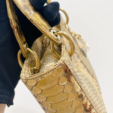 Load image into Gallery viewer, Lady Dior rare exotic snakeskin mini, gold hdw.