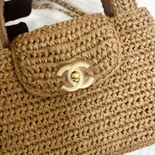 Load image into Gallery viewer, Chanel 26C Raffia Large Kelly, with gold hdw