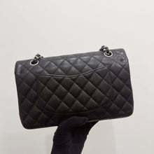 Load image into Gallery viewer, Chanel black caviar medium classic flap, silver hdw, 30 series