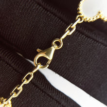 Load image into Gallery viewer, Van Cleef & Arpels (VCA) white mother of pearl 18k gold 10 motif vintage Alhambra necklace
