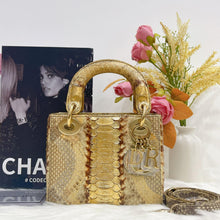 Load image into Gallery viewer, Lady Dior rare exotic snakeskin mini, gold hdw.