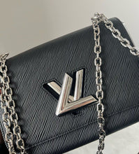Load image into Gallery viewer, Louis Vuitton black twist MM with silver hdw