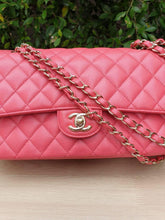 Load image into Gallery viewer, Chanel dark pink caviar medium classic flap, gold hdw