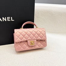 Load image into Gallery viewer, Chanel pink pearl mini top handle lambskin, gold hdw