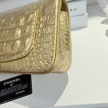 Load image into Gallery viewer, Chanel rare gold crocodile mini, aged gold hdw