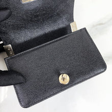 Load image into Gallery viewer, Chanel black caviar mini boy bag, chip with light gold hdw