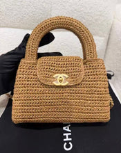 Load image into Gallery viewer, Rare Chanel Kelly raffia, bnib with gold hdw