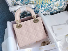Load image into Gallery viewer, Lady Dior mini pink with gold hdw