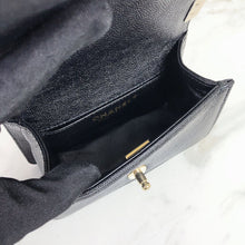 Load image into Gallery viewer, Chanel black caviar mini boy bag, chip with light gold hdw