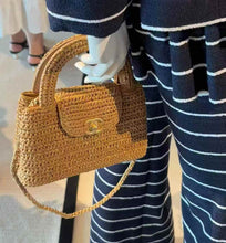 Load image into Gallery viewer, Rare Chanel Kelly raffia, bnib with gold hdw