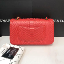 Load image into Gallery viewer, Chanel 17c Exotic red Python medium flap, with gold hdw