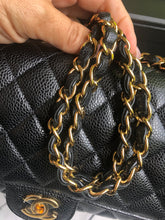 Load image into Gallery viewer, Chanel black caviar medium classic flap, gold hdw