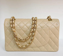 Load image into Gallery viewer, Chanel beige caviar medium classic flap, gold hdw