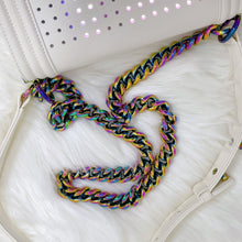 Load image into Gallery viewer, Chanel rare LED white medium boy bag with rainbow iridescent hdw