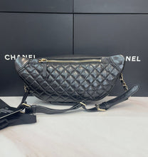 Load image into Gallery viewer, Chanel belt bag black, glazed calfskin with gold hdw