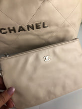 Load image into Gallery viewer, Chanel 22 small calfskin in ecru off white, matte silver hdw