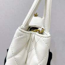 Load image into Gallery viewer, Chanel white Kelly Nano, crinkled shiny calfskin with aged gold hdw