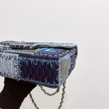 Load image into Gallery viewer, Chanel denim patchwork bag medium with silver hdw