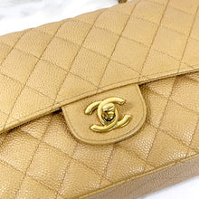 Load image into Gallery viewer, Chanel dark beige vintage medium classic flap, 24k gold hdw