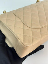 Load image into Gallery viewer, Chanel beige caviar medium classic flap, gold hdw