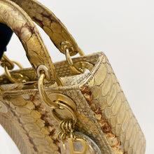 Load image into Gallery viewer, Lady Dior rare exotic snakeskin mini, gold hdw.