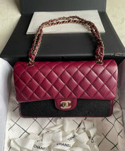 Load image into Gallery viewer, Chanel burgundy medium caviar classic flap, gold hdw