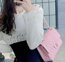 Load image into Gallery viewer, Chanel pink pearl iridescent medium caviar, gold hdw