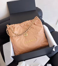 Load image into Gallery viewer, Chanel 22 medium caramel, gold hdw