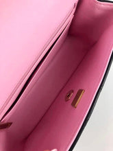 Load image into Gallery viewer, Chanel 2023 black / pink mini top handle lambksin, with light gold hardware