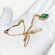 Load image into Gallery viewer, Rare Van Cleef & Arpels (VCA) 2013 rare green malachite diamond holiday pendant, 18k gold