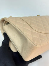 Load image into Gallery viewer, Chanel beige caviar medium classic flap, gold hdw